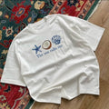 The Sea Calls Me Women's Oversized baby tee| Soft Cotton Casual Graphic Tee