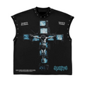Saints Global Television Cross Graphic Sleeveless Shirt | Urban Streetwear