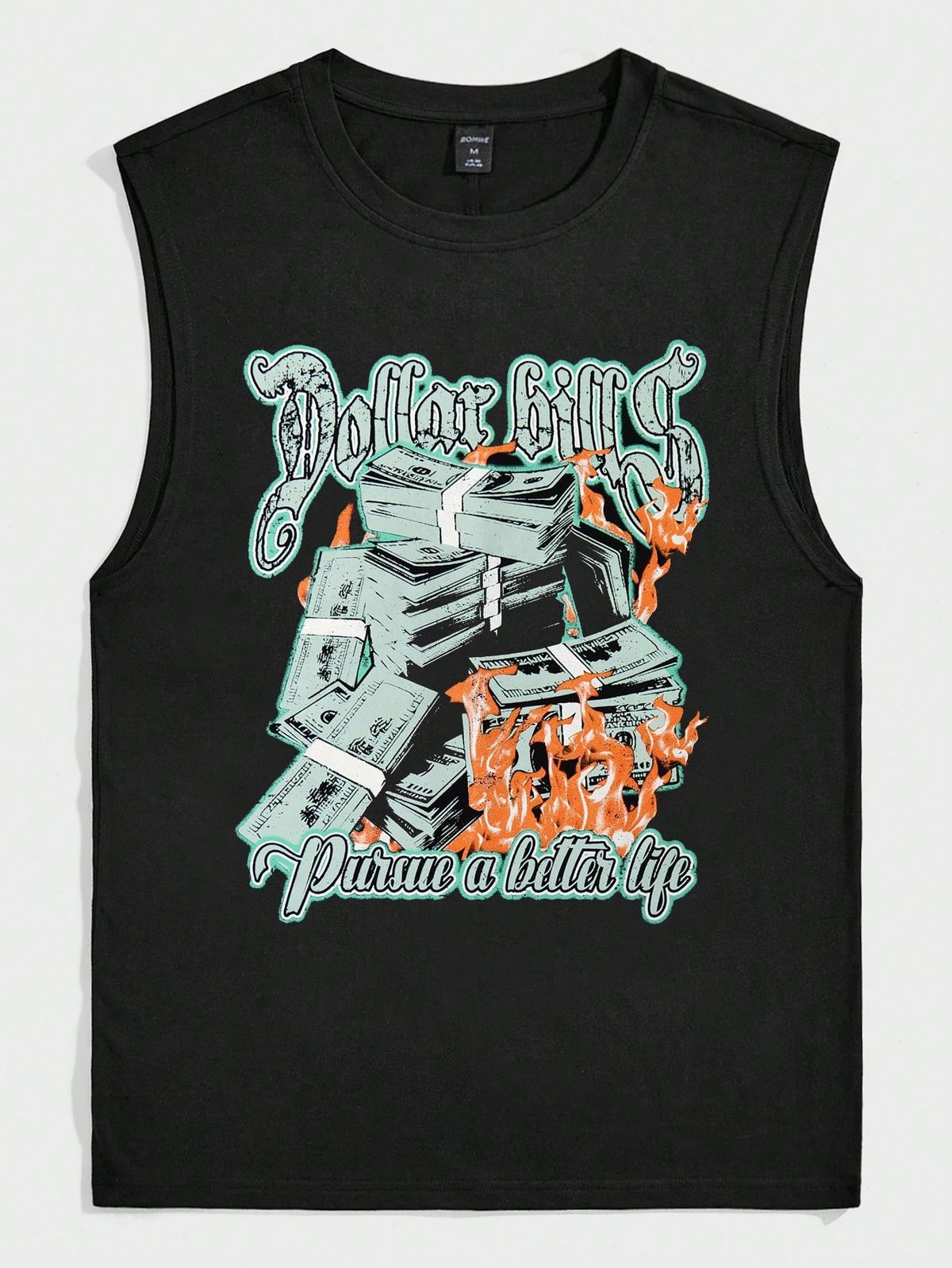The Dollar Bills Burning Cash Muscle Tee