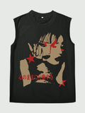 Japanese Aesthetic Graphic Sleeveless Shirt | Edgy Urban Streetwear
