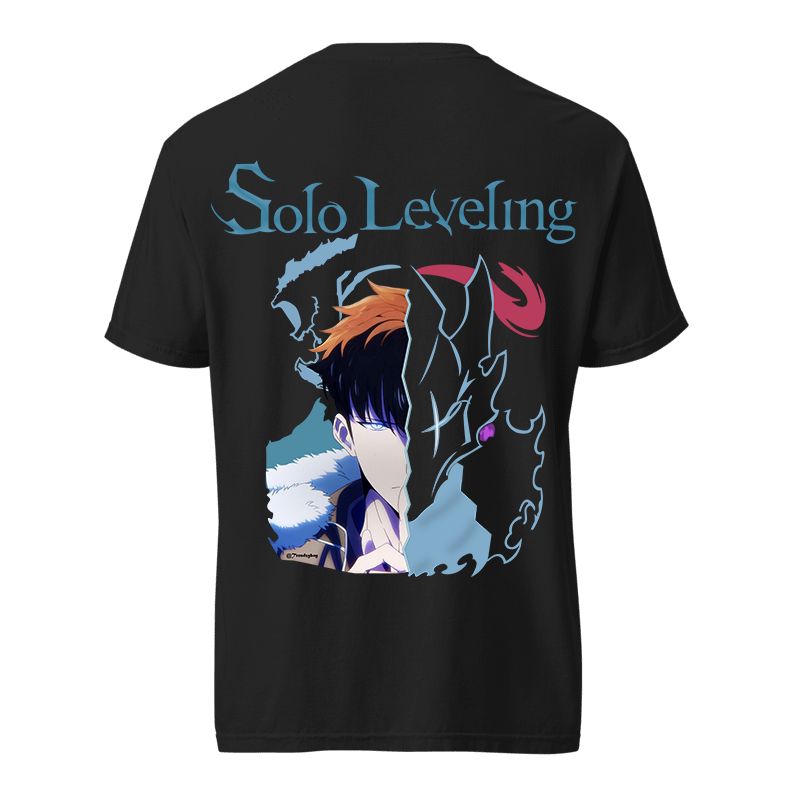 Solo Leveling "Shadow Monarch Split" Back Graphic T-Shirt - Black