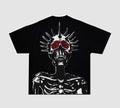 Black t-shirt with a skeleton design and 'Kreepsville' text on a light gray background