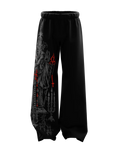 Black Gothic Cathedral Wide Leg Sweatpants – Oversized Dark Streetwear Joggers