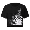 Hypnotic Cat Graphic Women's Crop Top | Gothic Aesthetic Black Baby Tee