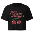 Cherry Bomb Graphic Women's Crop Top | Y2K Aesthetic Black Baby Tee