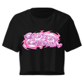 Cotton Candy Graphic Women's Crop Top | Y2K Aesthetic Black Baby Tee