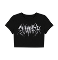 Y2K Vintage Angel Wings Heart Crop Top - Black Grunge Graphic Tee