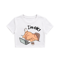 Cute "I'm OK!" Cat Working T-Shirt for Women | Funny Graphic Tee