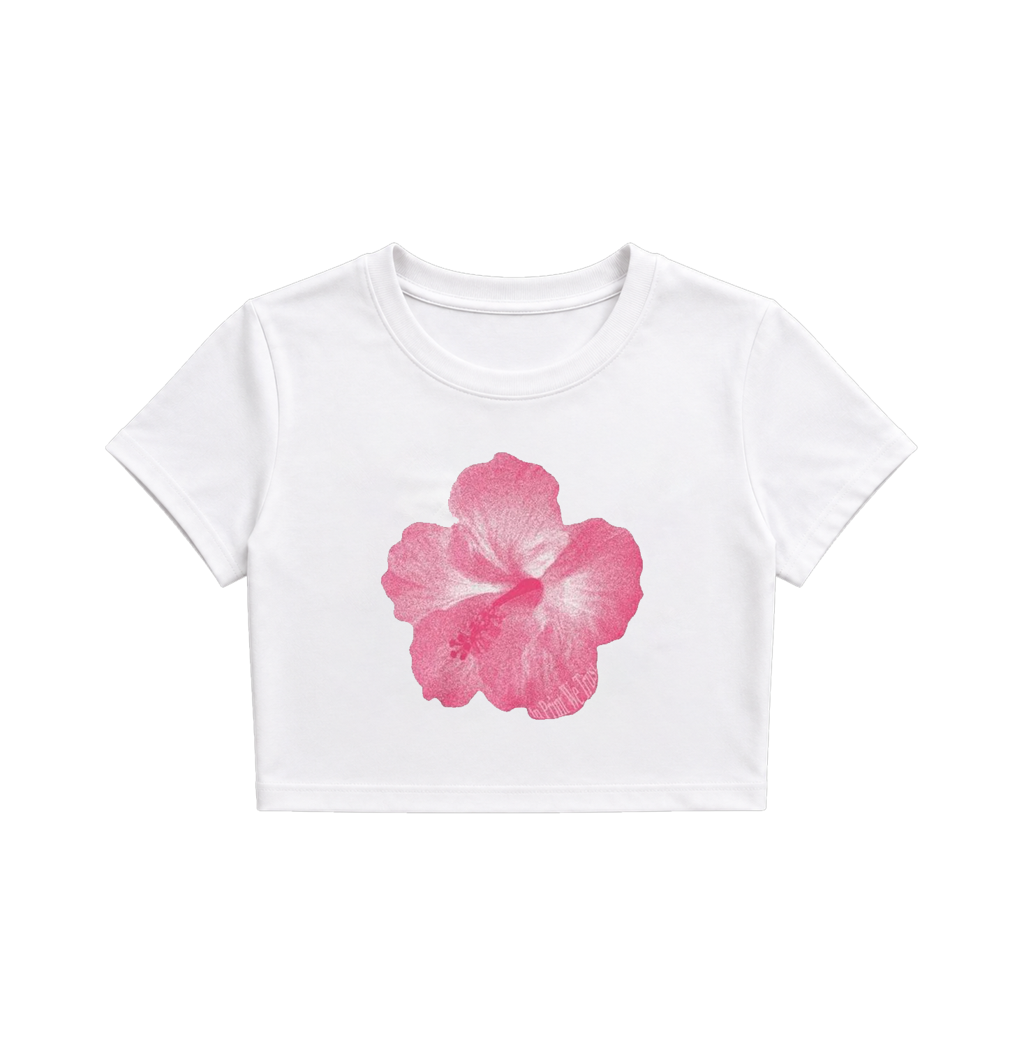 Pink Skibidi Flower Graphic Crop Top