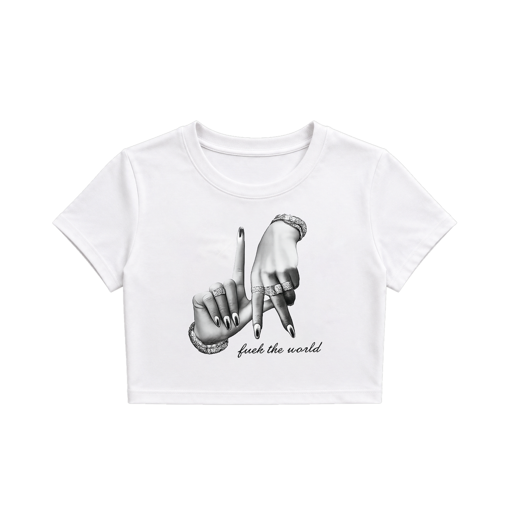 Real Da World Graphic Crop Top for Women | Trendy Streetwear Crop Tee