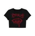 Y2K Red Dragon Crop Top - Black Traditional Graphic Tee