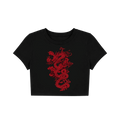 Cyber Y2K Lightning Bolt Skull Crop Top - Black Alt Graphic Tee