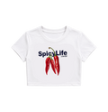 Spicy Life Crop Top for Women | Aesthetic Chili Graphic T-Shirt