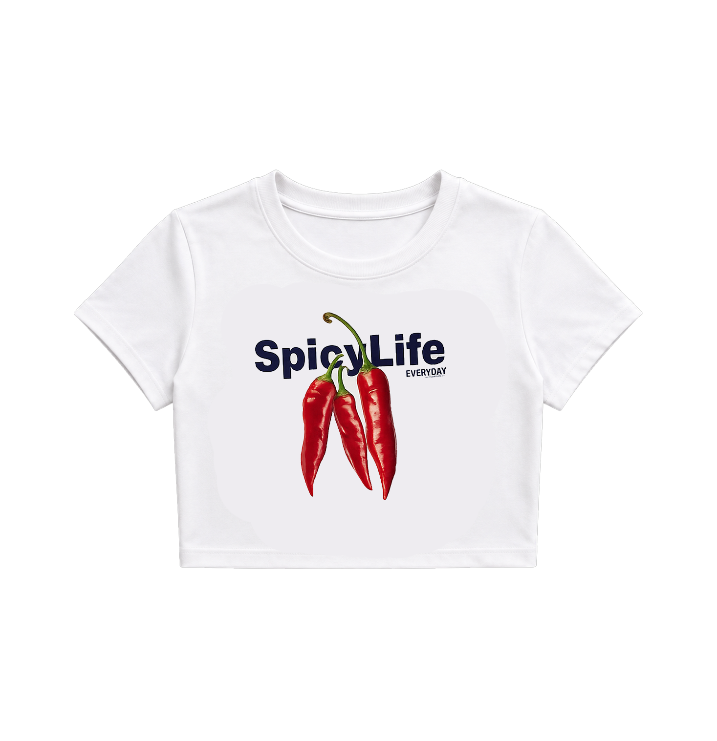 Spicy Life Crop Top for Women | Aesthetic Chili Graphic T-Shirt