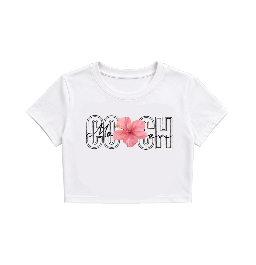 Floral COACH Graphic Baby Tee | Aesthetic Flower Print Crop Top for Women