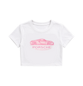 Pink Sports Car Graphic Baby Tee for Women | Y2K Aesthetic Oversized T-Shirt
