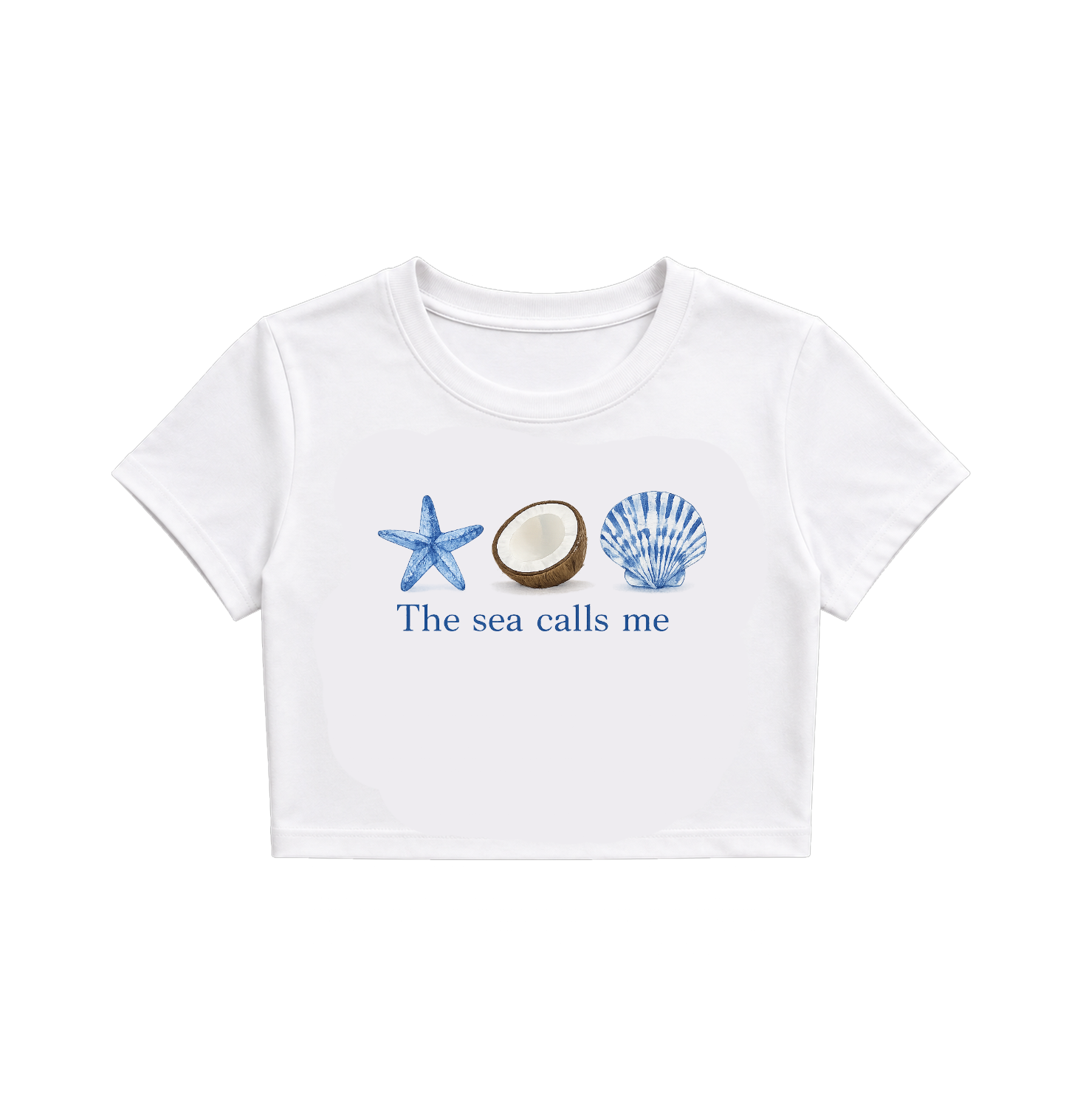 The Sea Calls Me Women's Oversized baby tee| Soft Cotton Casual Graphic Tee