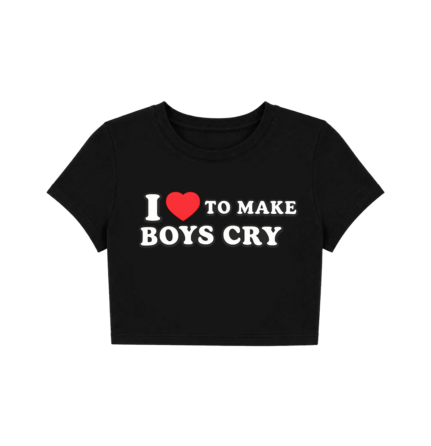 I Love To Make Boys Cry Women's Crop Top | Y2K Graphic Baby Tee