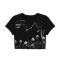 Gothic Skeleton Crowd Stage Dive Crop Top - Black Grunge Graphic Tee