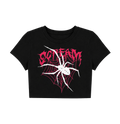 Gothic Scream Spider Web Crop Top - Black Alt Graphic Baby Tee