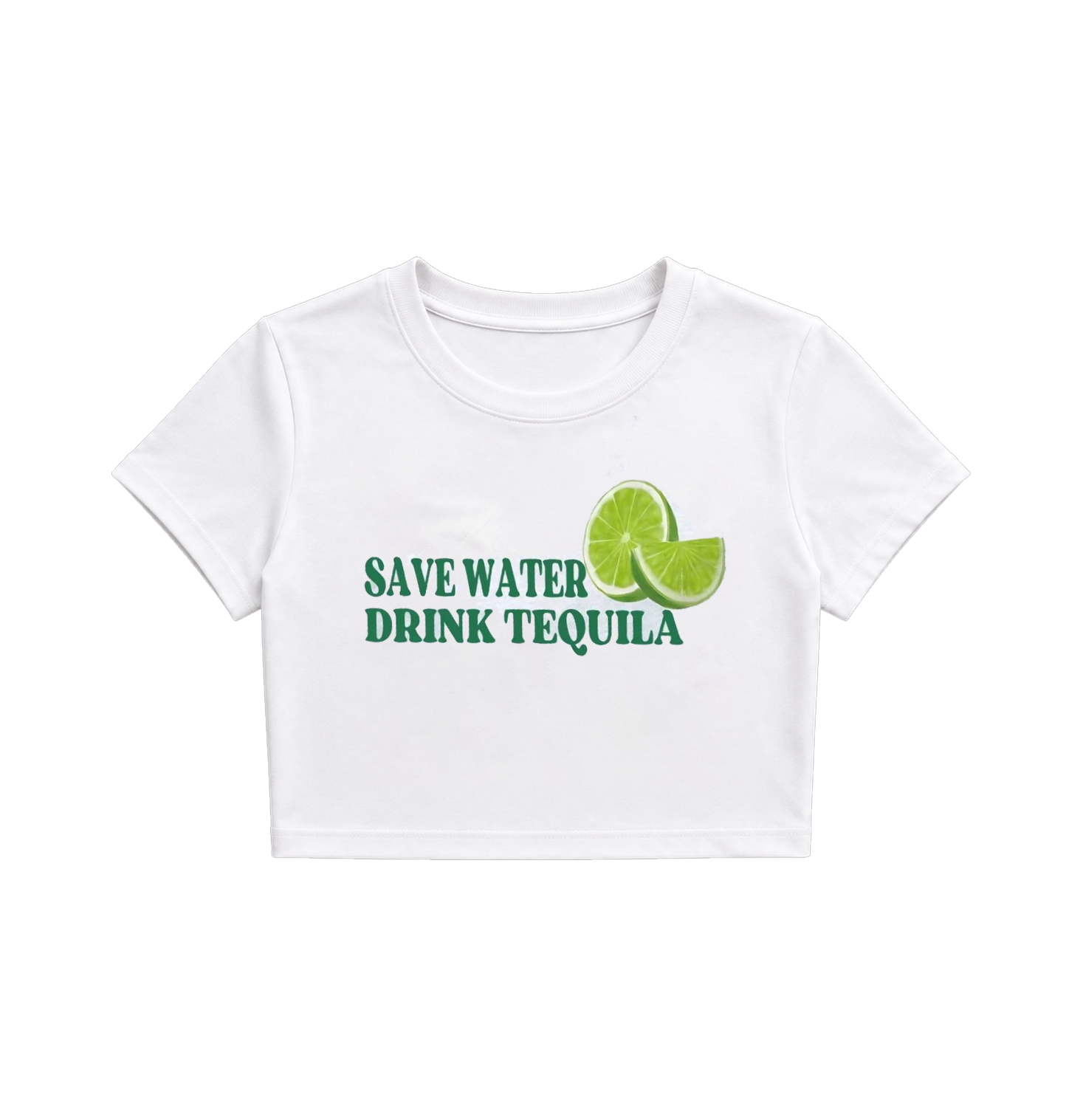Save Water Drink Tequila Graphic Crop Top for Women