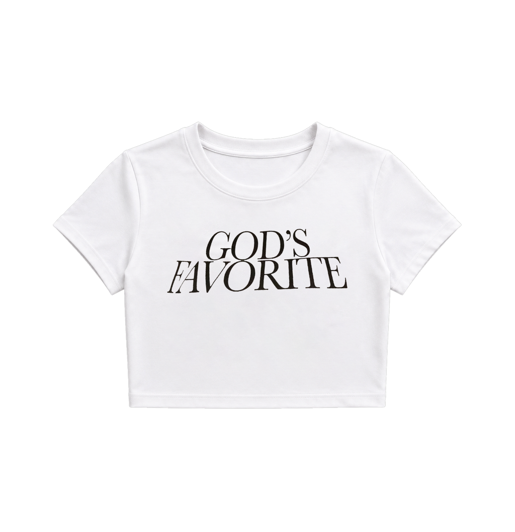 God's Favorite Women's Crop Top | Minimalist Aesthetic Graphic Baby Tee