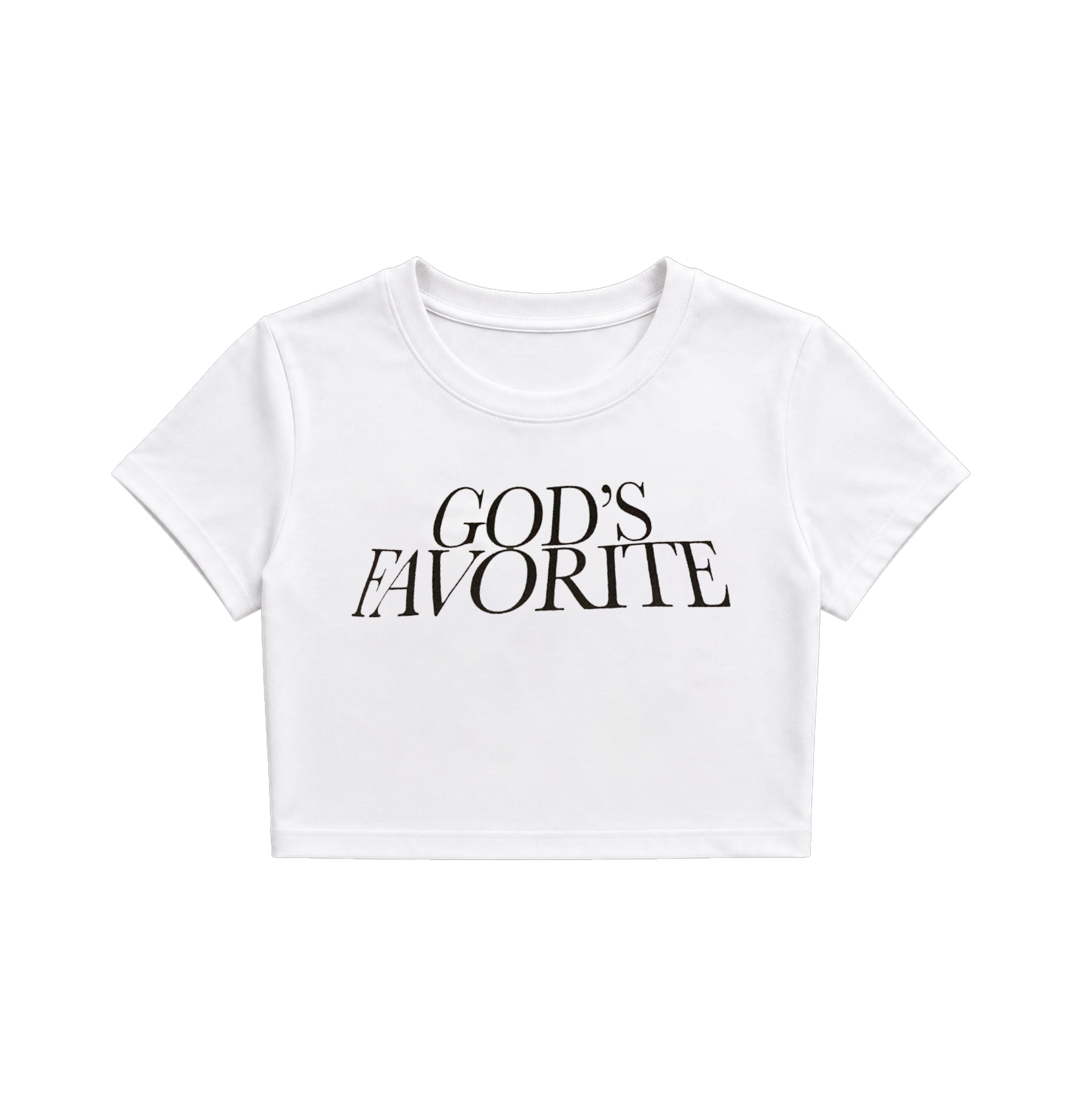 God's Favorite Women's Crop Top | Minimalist Aesthetic Graphic Baby Tee