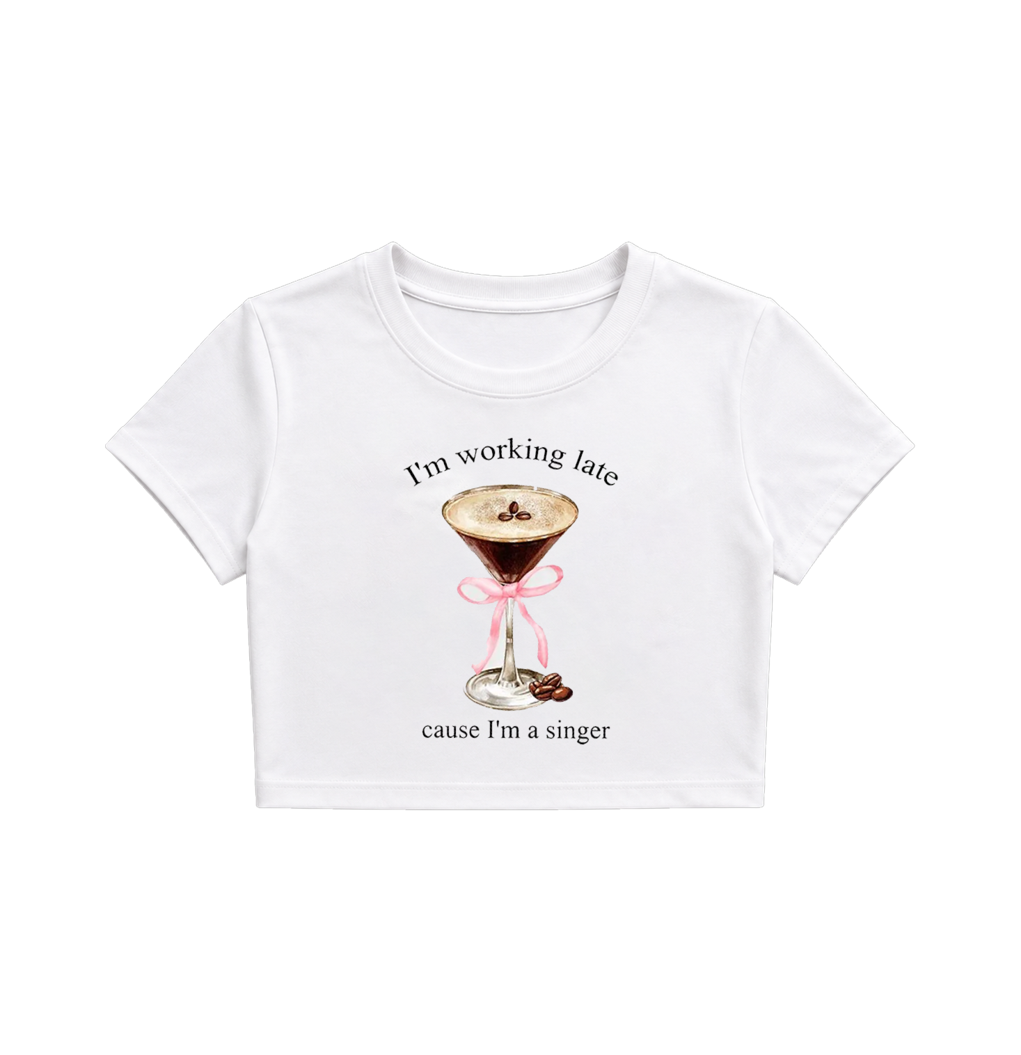 I'm Working Late Cause I'm a Singer Crop Top | Cute Coffee Graphic Tee