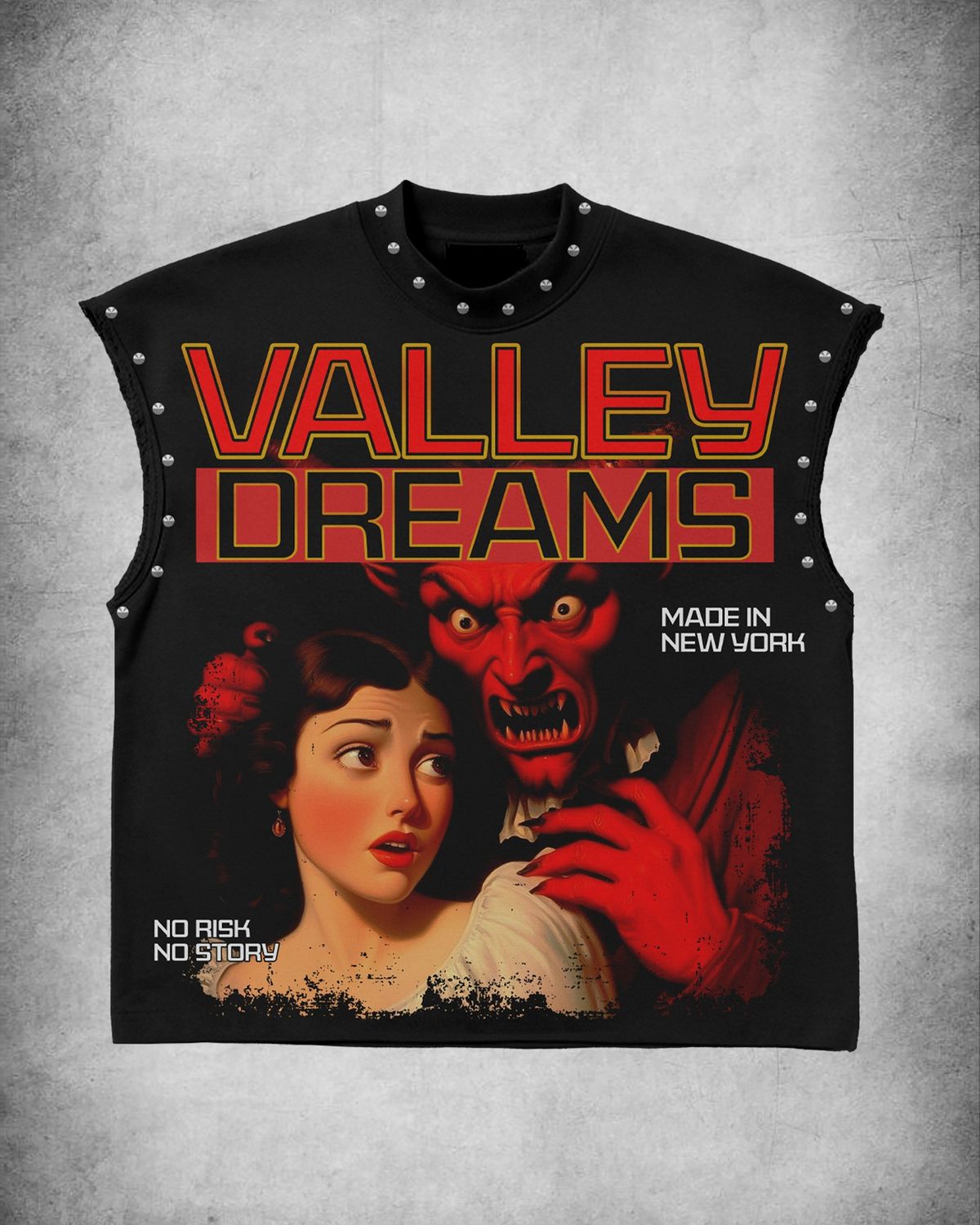 The Valley Dreams Retro Horror Graphic Muscle Tee