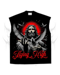 Flying High Crimson Halo Muscle Tee – Black