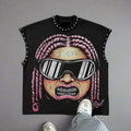 The Cyber Goggles Portrait Graphic Muscle Tee