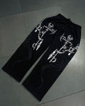 "Gothic Cross" Graphic Oversized Black Sweatpants