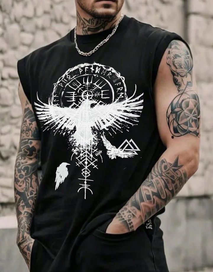 The Odin's Raven Vegvisir Graphic Muscle Tee