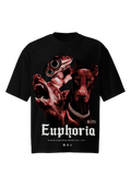 Euphoria Doberman Gun Black Oversized Tee - Cyber Grunge Shirt