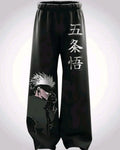 Anime Character Graphic Print Black Joggers | Streetwear