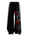 Serpent and Figure Graphic Print Black Baggy Joggers | Streetwear