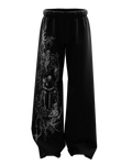 Dark Medieval Graphic Print Black Baggy Joggers | Streetwear