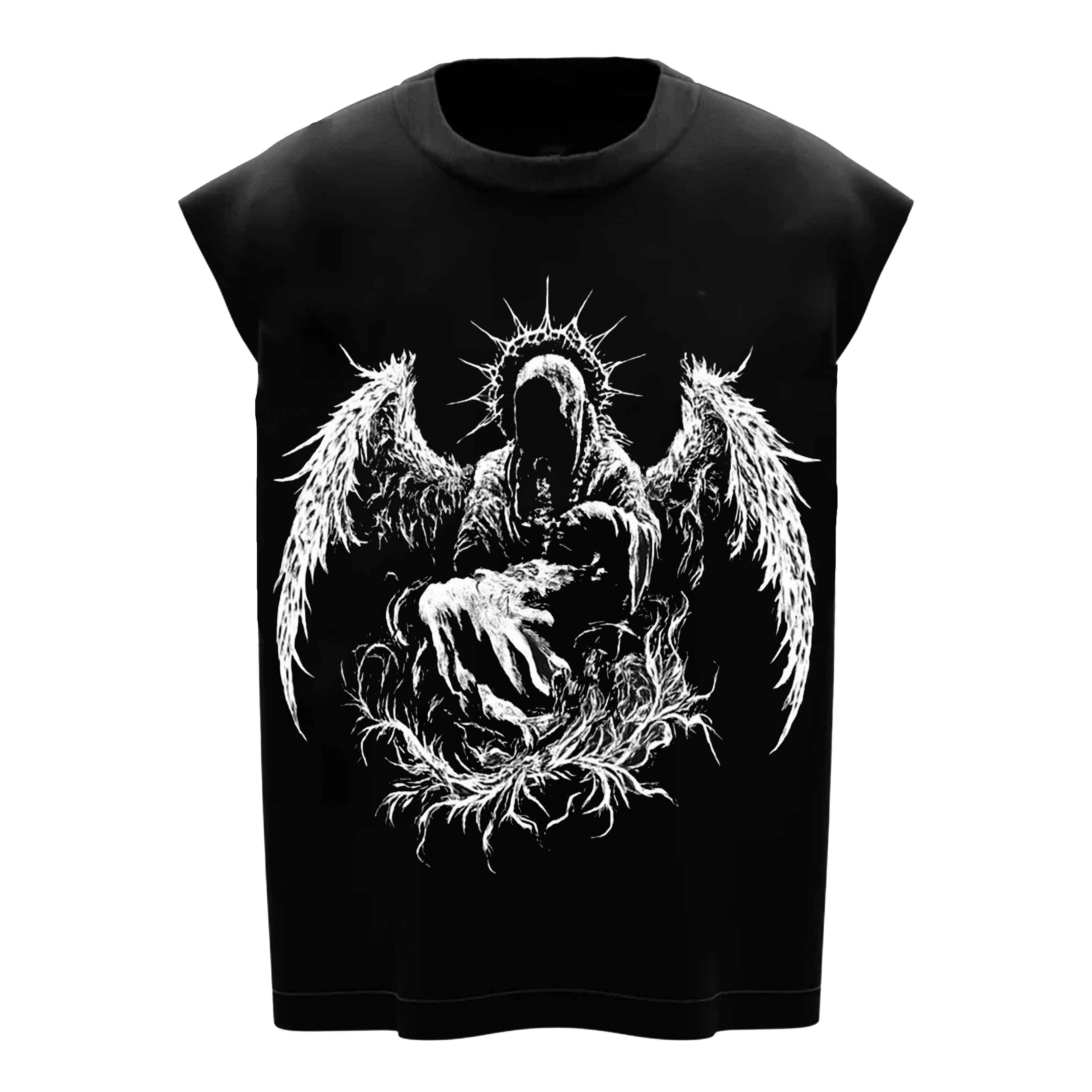 Angel Reaper Graphic Boxy Gym Vest | Oversized Sleeveless Streetwear