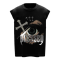 Blessed Gothic Eye Graphic Sleeveless T-Shirt – Oversized Punk Streetwear Tank
