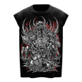 Infernal Demon Graphic Sleeveless T-Shirt – Gothic Metal Oversized Muscle Tee