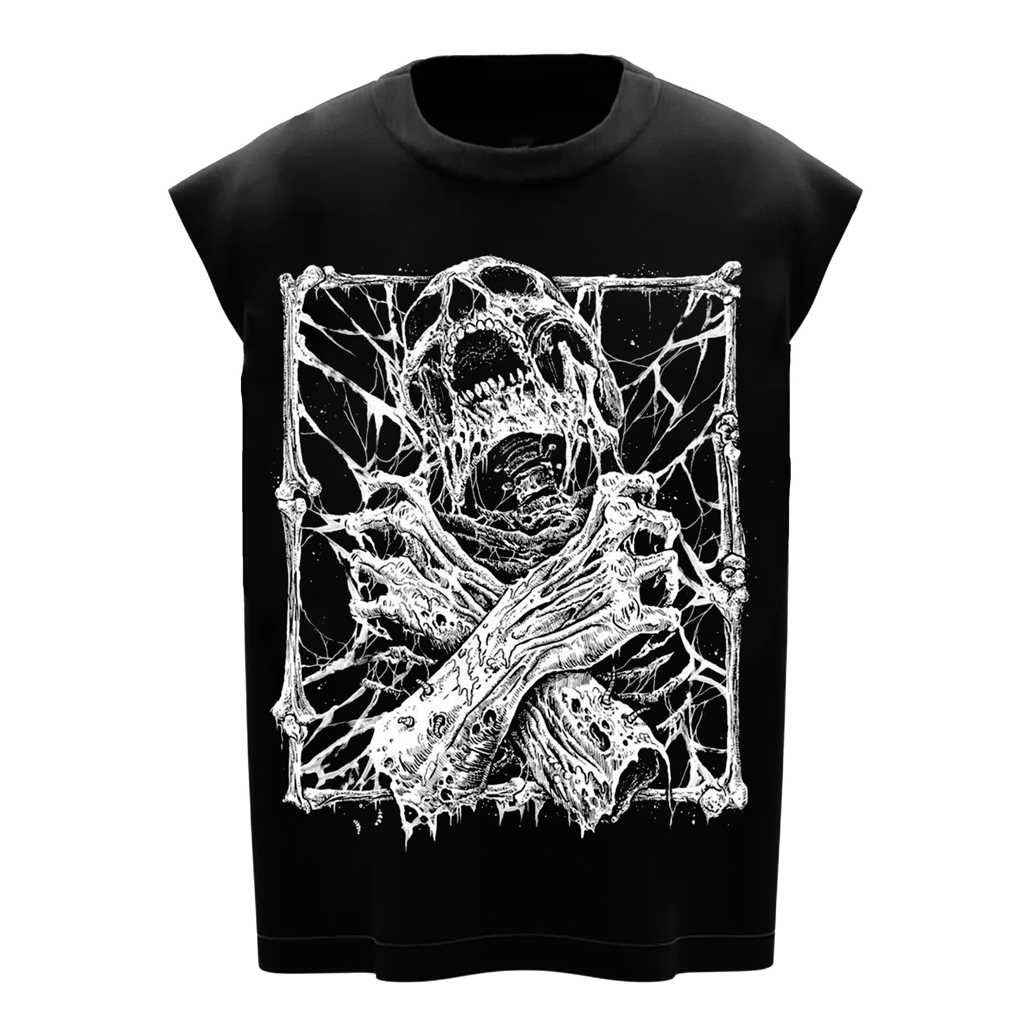 Skeleton Graphic Gym Vest | Oversized Gothic Sleeveless Streetwear Vest