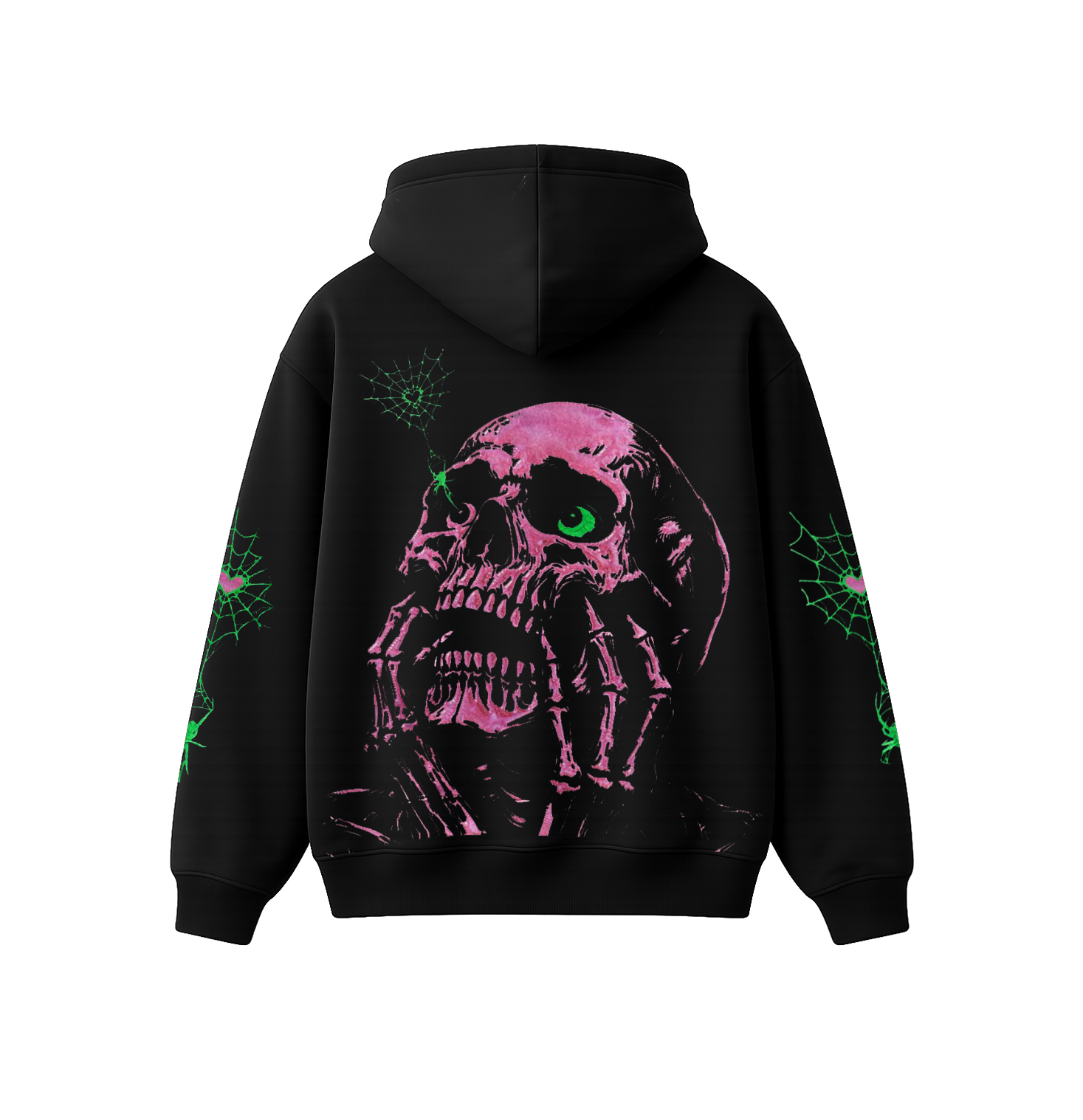 Neon Skull Graphic Oversized Hoodie | Premium Gothic Streetwear Hoodie