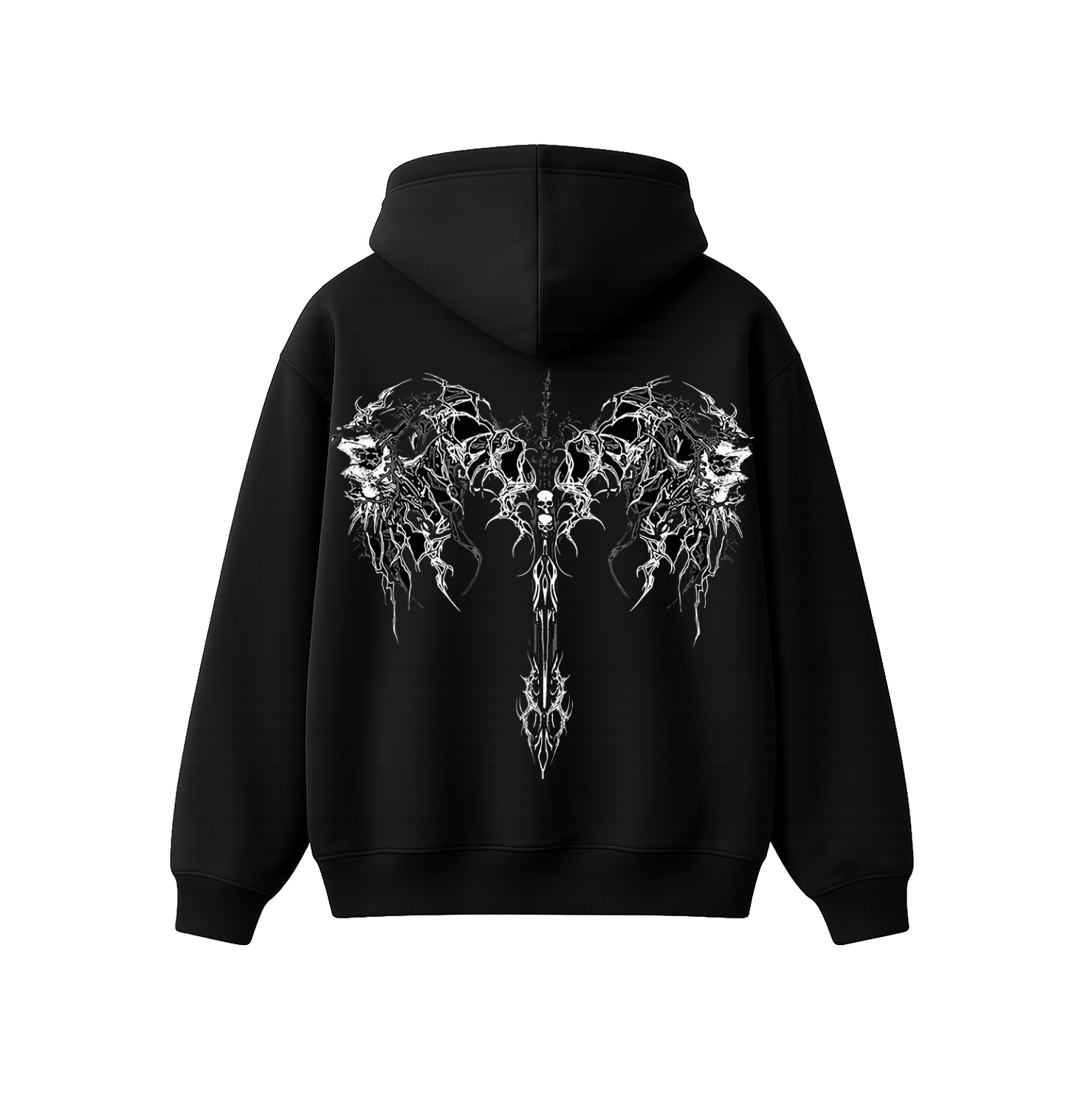 Phantom Wings Oversized Hoodie | Gothic Streetwear Hoodie