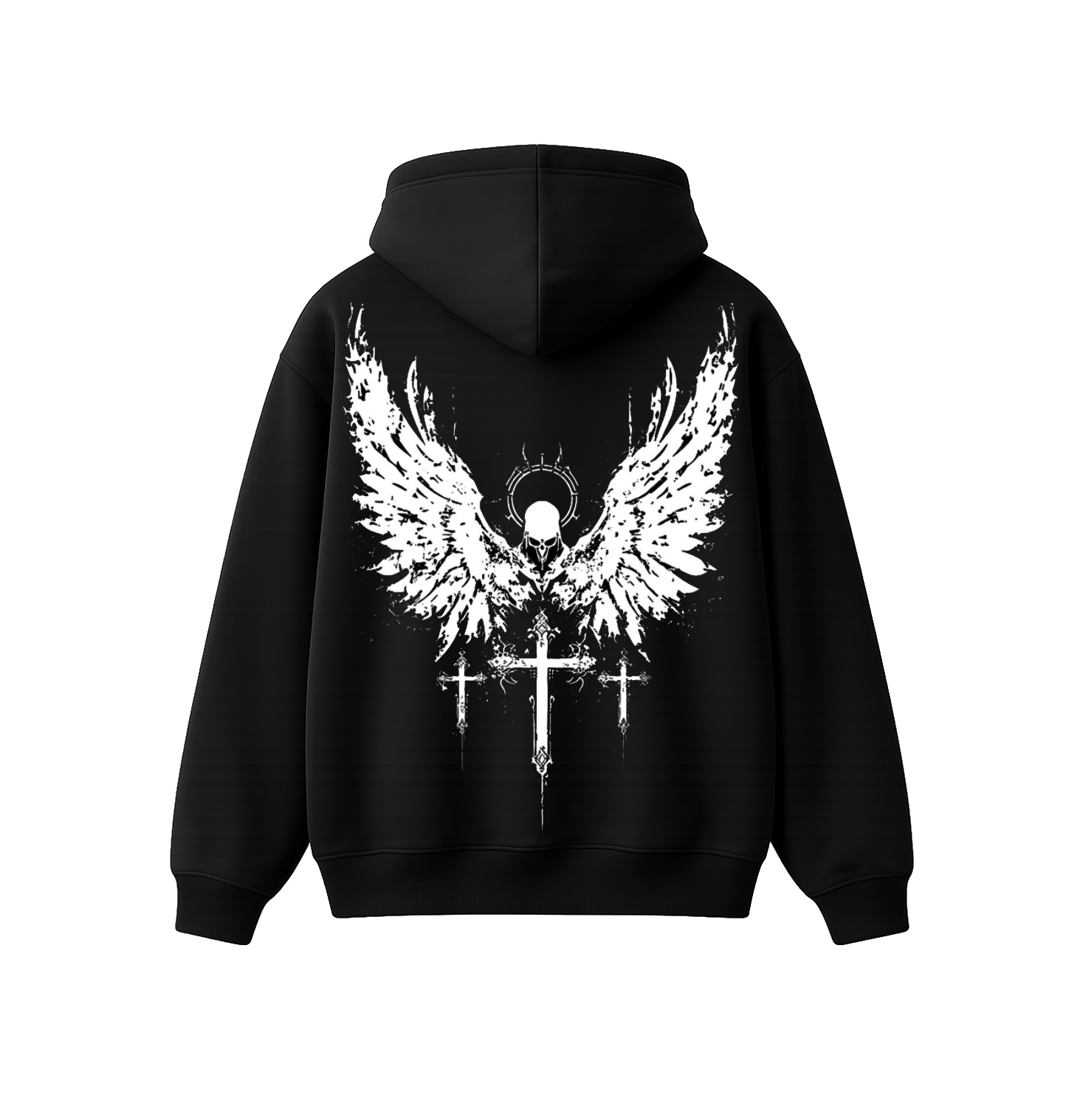 Celestial Reaper Oversized Hoodie | Gothic Angel Streetwear