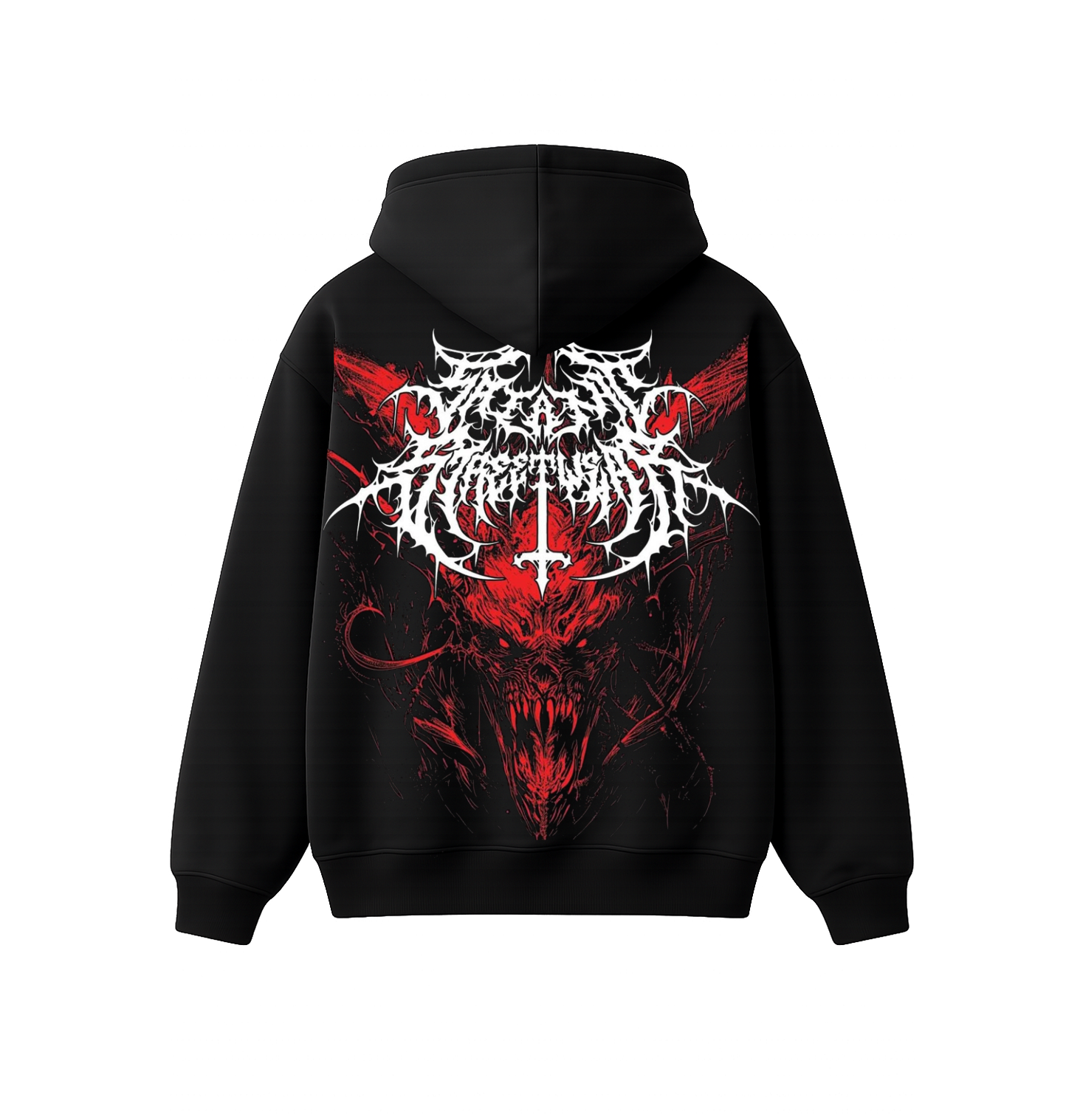 Infernal Beast Graphic Oversized Hoodie | Black Streetwear