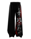 Black Demon Skeleton Wide Leg Sweatpants – Gothic Oversized Streetwear Joggers