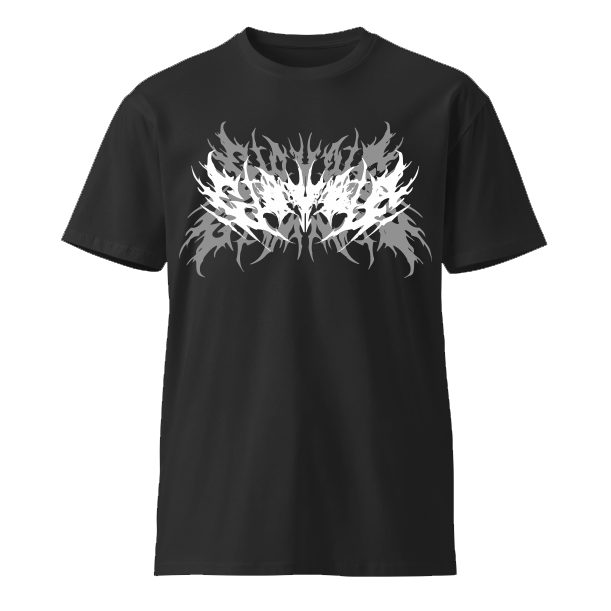 Abstract Symmetrical Metal Graphic T-Shirt – Black Unisex Streetwear Tee