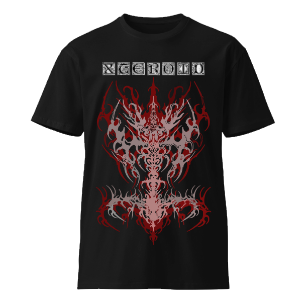 Xeroid Cyber Sigil Graphic Tee - Oversized Dark Metal Black T-Shirt