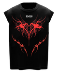 Isolate Spider Boxy Gym Vest - Oversized Sleeveless Crimson Workout Tee