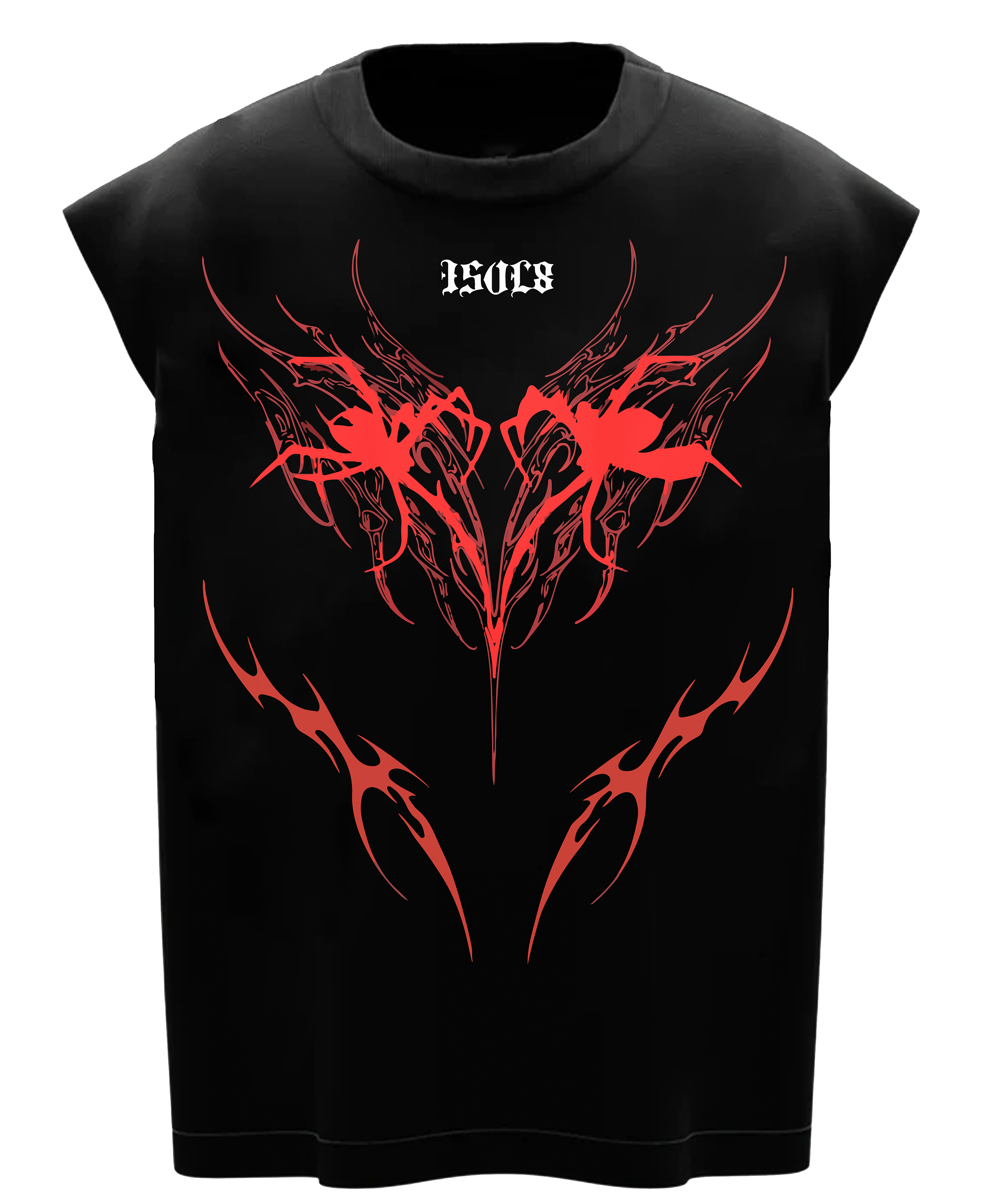 Isolate Spider Boxy Gym Vest - Oversized Sleeveless Crimson Workout Tee